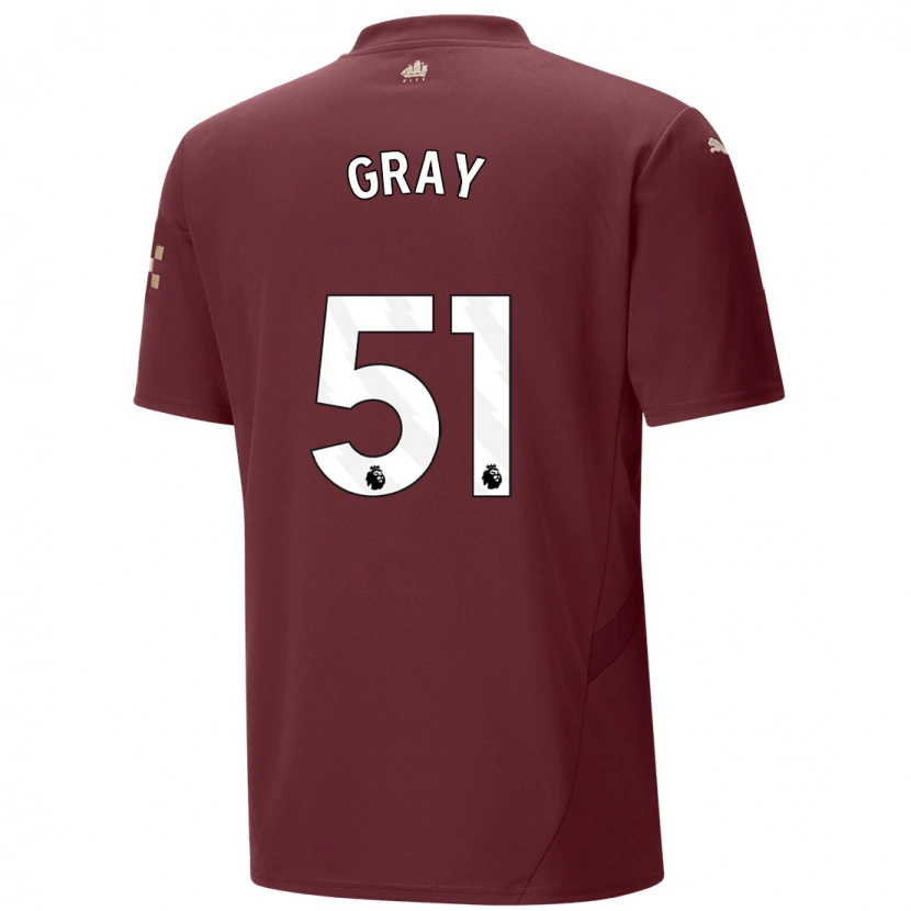 Danxen Pánské Charlie Gray #51 Kaštanové Třetí Hráčské Dresy 2024/25 Dres