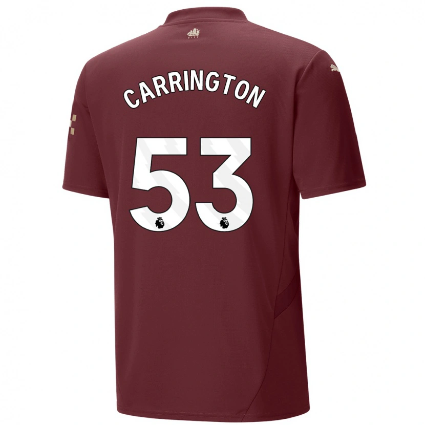 Danxen Pánské Ezra Carrington #53 Kaštanové Třetí Hráčské Dresy 2024/25 Dres