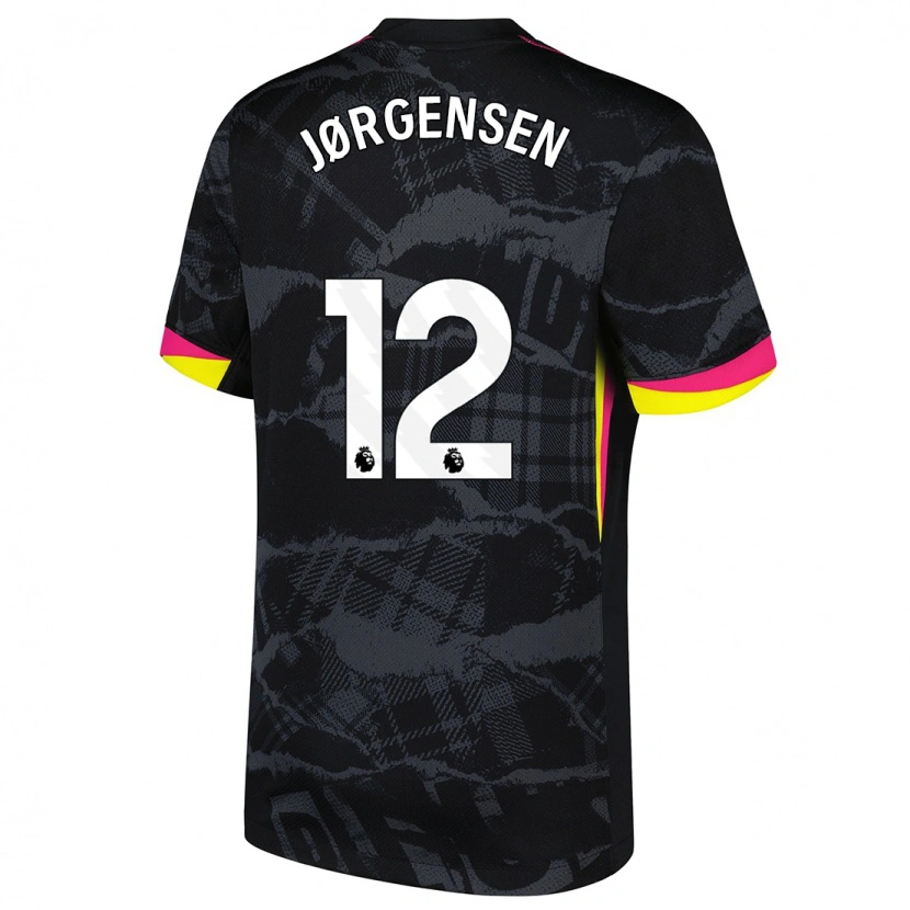 Danxen Pánské Filip Jørgensen #12 Černá Růžová Třetí Hráčské Dresy 2024/25 Dres