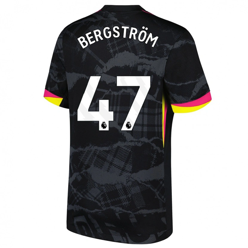 Danxen Pánské Lucas Bergström #47 Černá Růžová Třetí Hráčské Dresy 2024/25 Dres