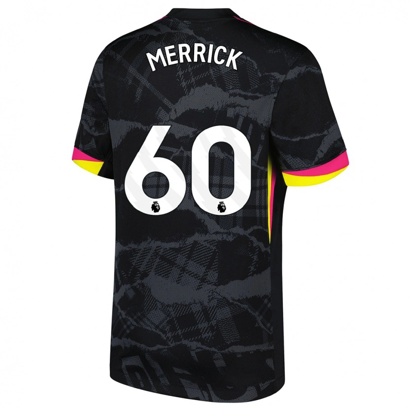 Danxen Pánské Max Merrick #60 Černá Růžová Třetí Hráčské Dresy 2024/25 Dres