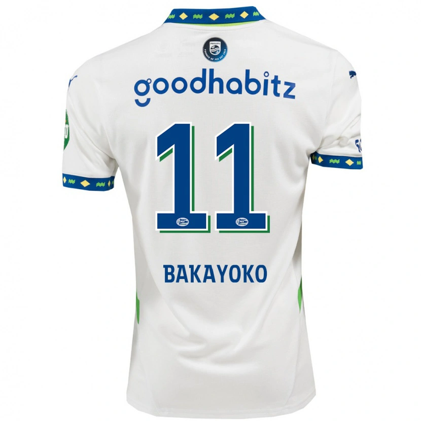 Danxen Pánské Johan Bakayoko #11 Bílá Tmavě Modrá Třetí Hráčské Dresy 2024/25 Dres