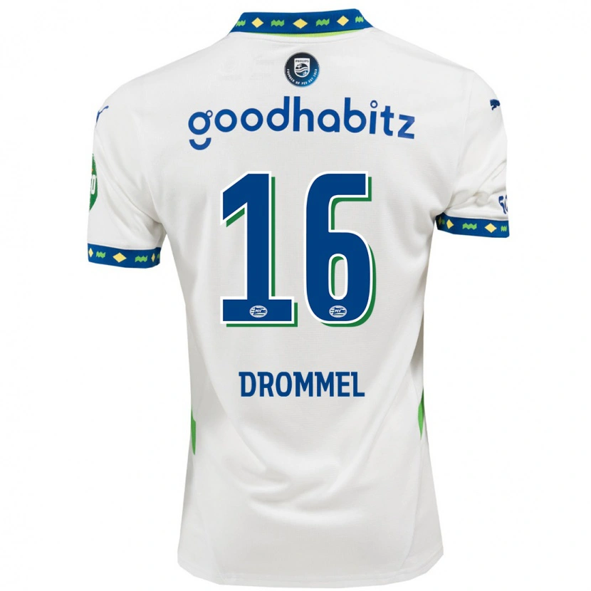 Danxen Pánské Joël Drommel #16 Bílá Tmavě Modrá Třetí Hráčské Dresy 2024/25 Dres