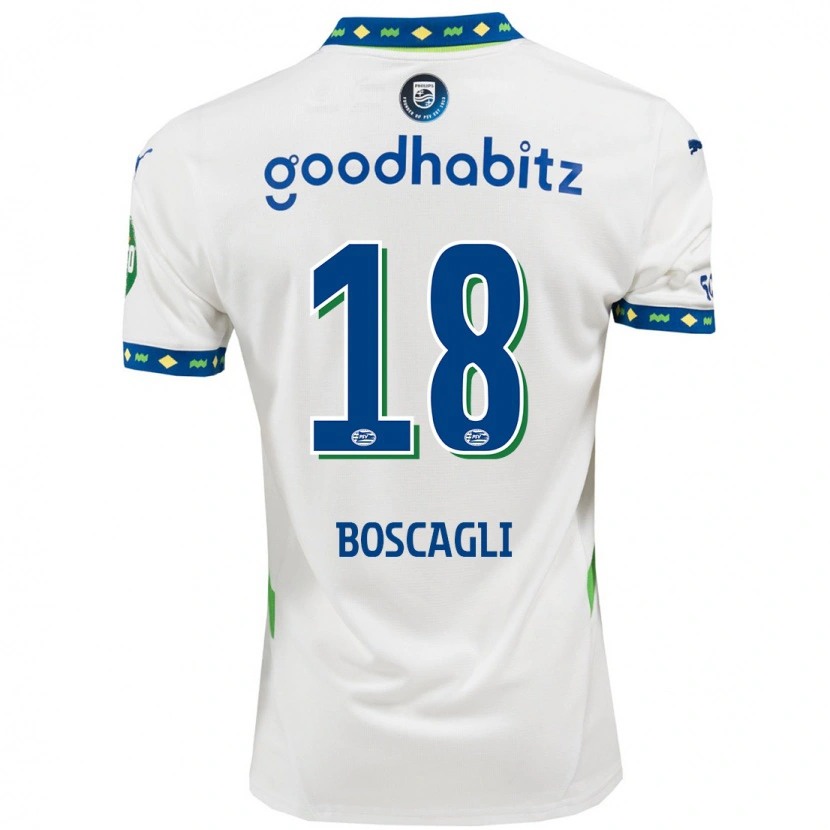 Danxen Pánské Olivier Boscagli #18 Bílá Tmavě Modrá Třetí Hráčské Dresy 2024/25 Dres