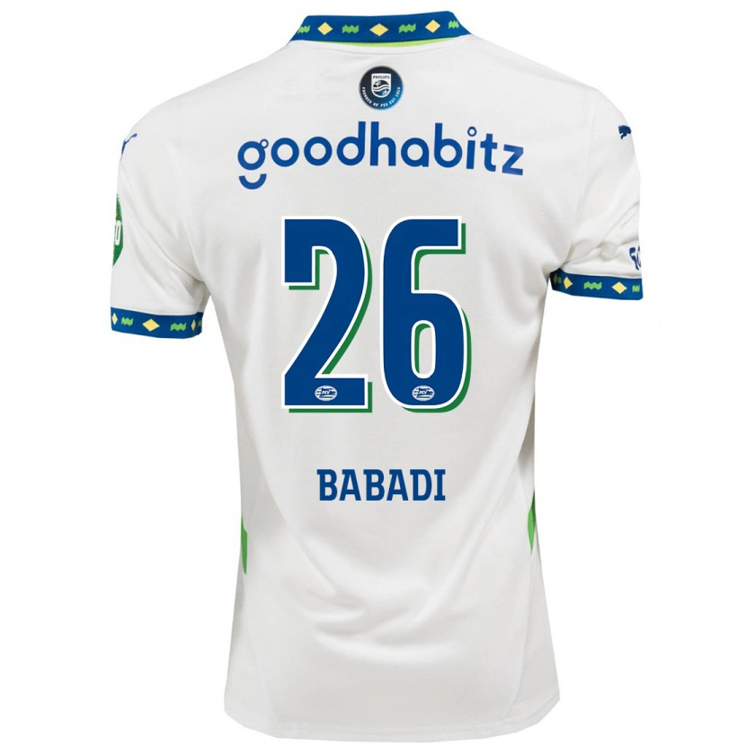 Danxen Pánské Isaac Babadi #26 Bílá Tmavě Modrá Třetí Hráčské Dresy 2024/25 Dres