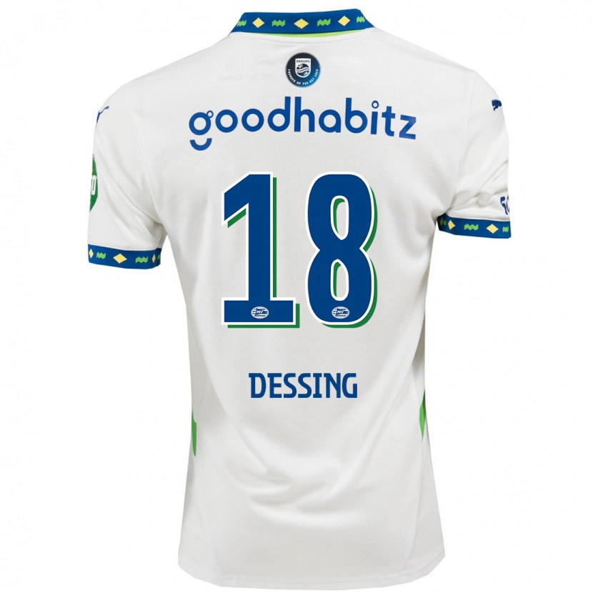 Danxen Pánské Shanique Dessing #18 Bílá Tmavě Modrá Třetí Hráčské Dresy 2024/25 Dres