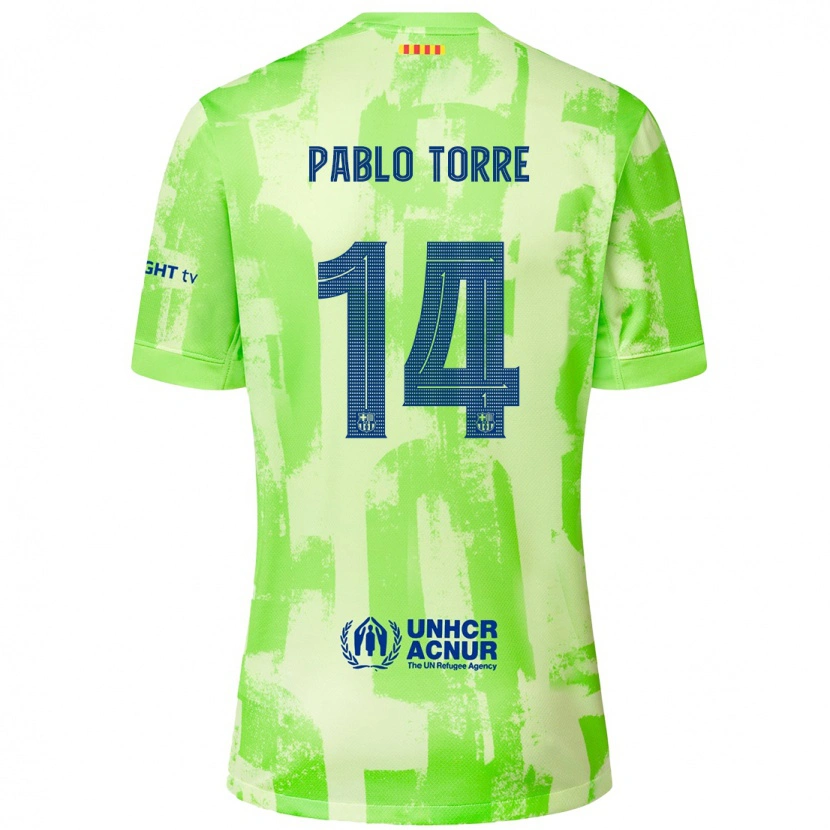 Danxen Pánské Pablo Torre #14 Vápno Třetí Hráčské Dresy 2024/25 Dres