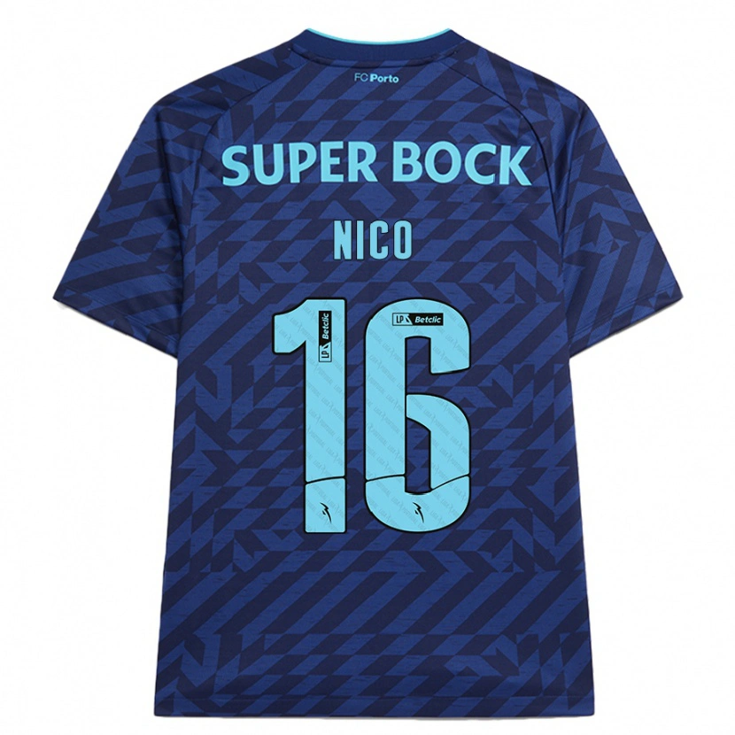 Danxen Pánské Nico González #16 Námořnická Modř Třetí Hráčské Dresy 2024/25 Dres