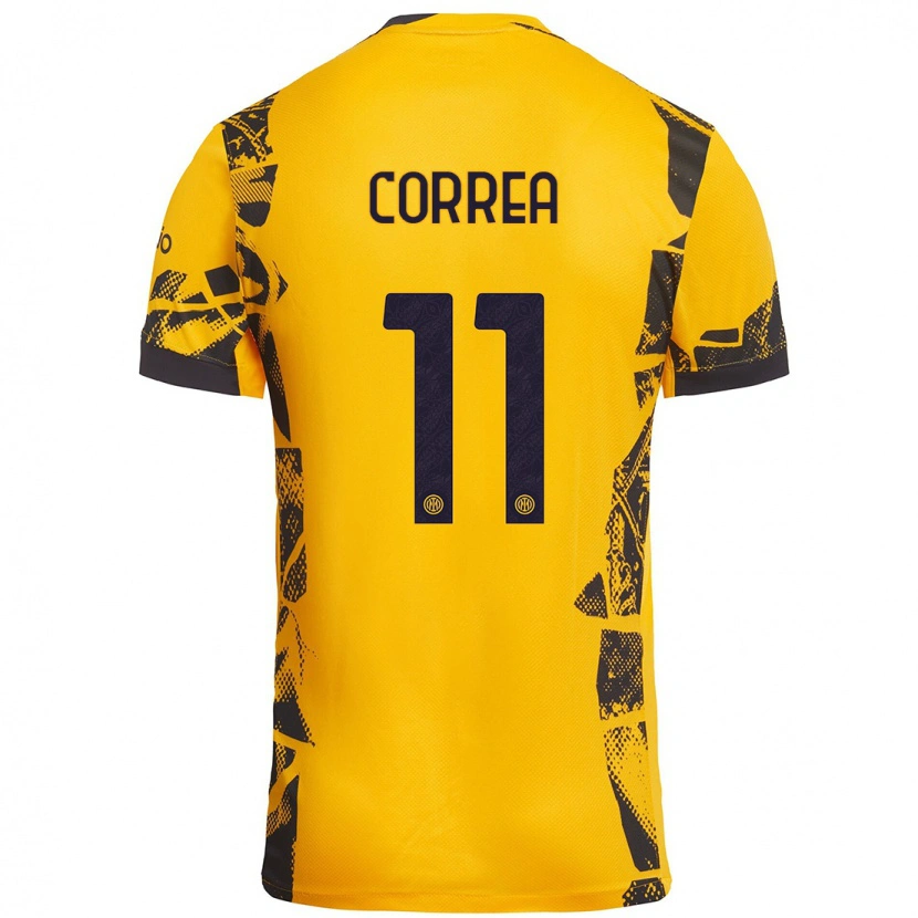 Danxen Pánské Joaquín Correa #11 Zlatá Černá Třetí Hráčské Dresy 2024/25 Dres