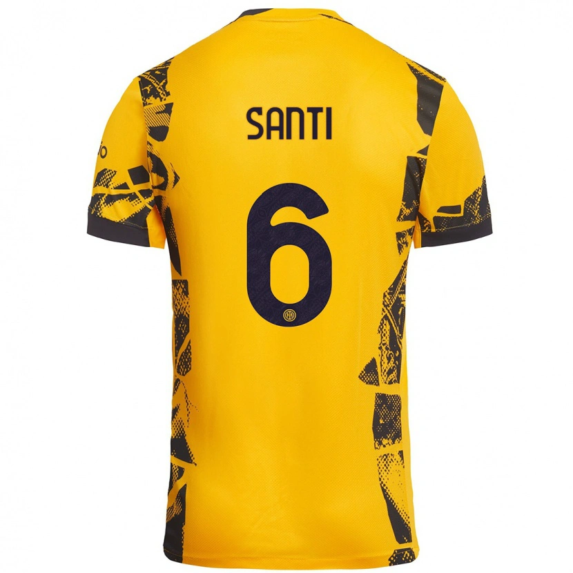 Danxen Pánské Irene Santi #6 Zlatá Černá Třetí Hráčské Dresy 2024/25 Dres
