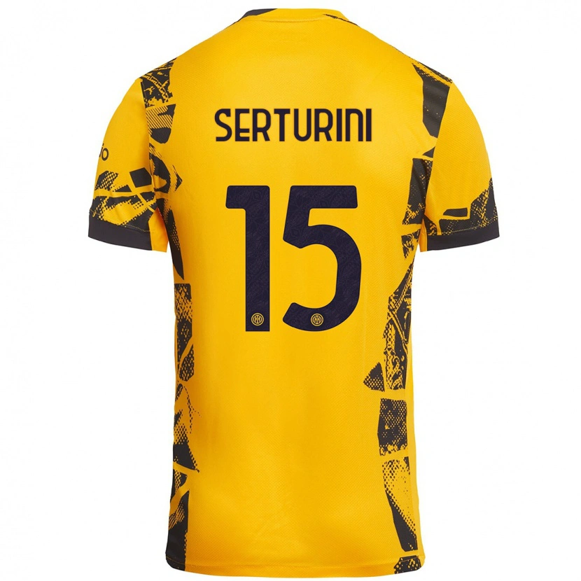 Danxen Pánské Annamaria Serturini #15 Zlatá Černá Třetí Hráčské Dresy 2024/25 Dres