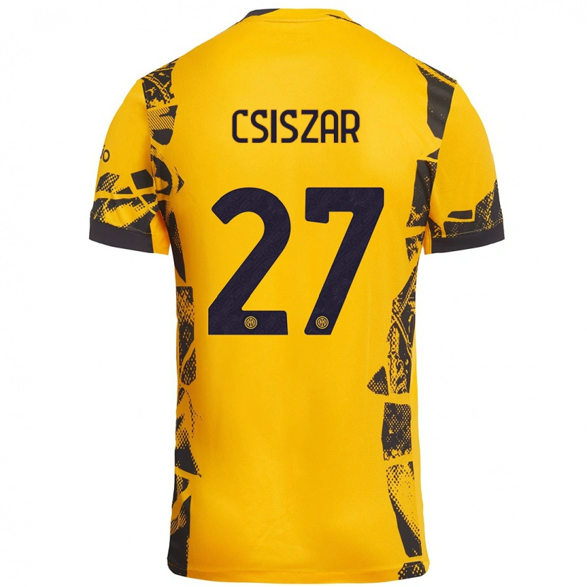 Danxen Pánské Henrietta Csiszár #27 Zlatá Černá Třetí Hráčské Dresy 2024/25 Dres