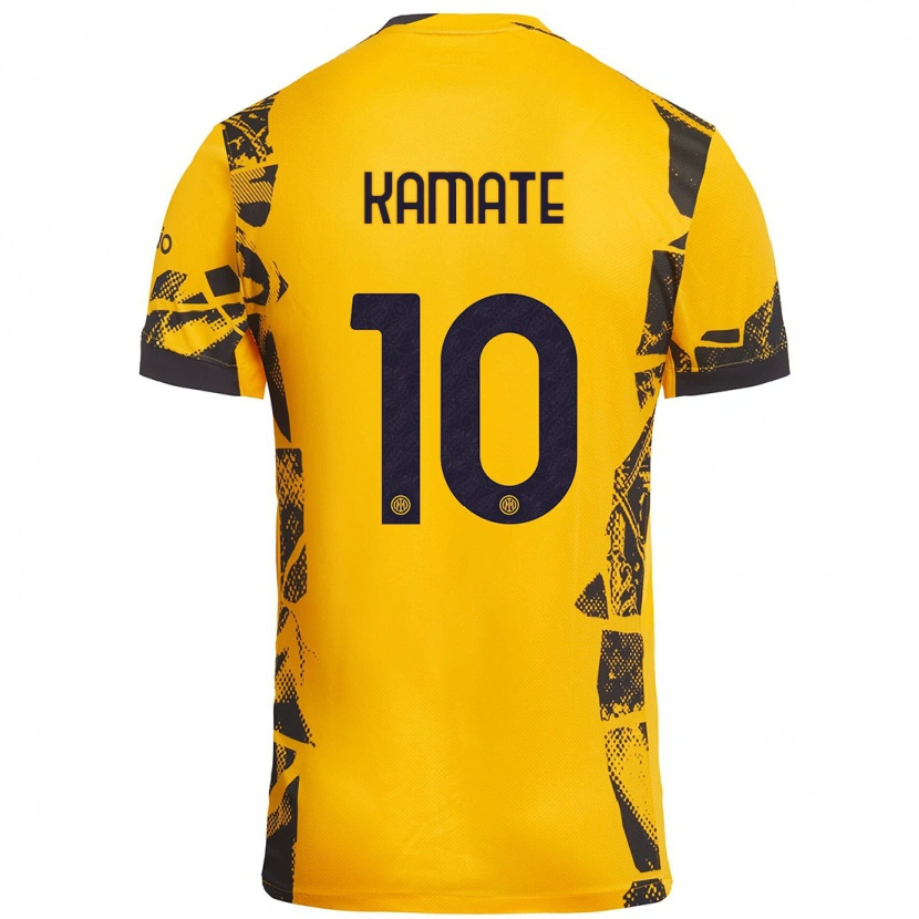 Danxen Pánské Issiaka Kamate #10 Zlatá Černá Třetí Hráčské Dresy 2024/25 Dres
