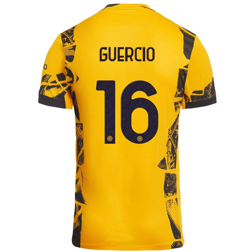 Danxen Pánské Tommaso Guercio #16 Zlatá Černá Třetí Hráčské Dresy 2024/25 Dres