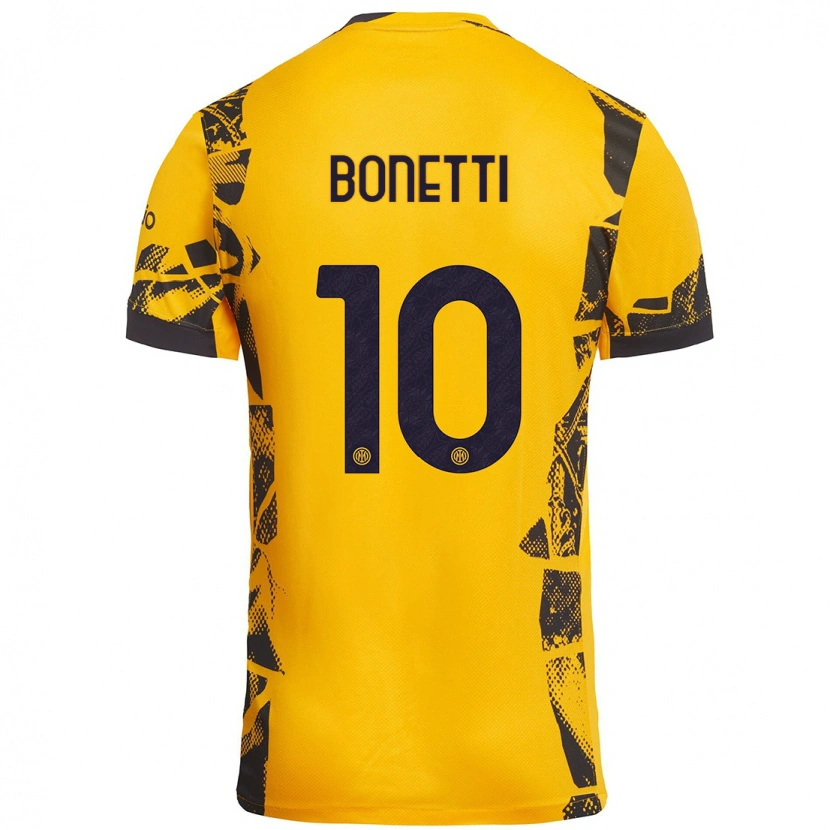 Danxen Pánské Tatiana Bonetti #10 Zlatá Černá Třetí Hráčské Dresy 2024/25 Dres