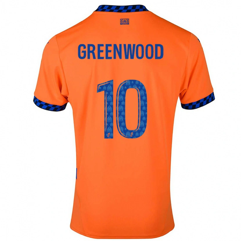 Danxen Pánské Mason Greenwood #10 Oranžová Tmavě Modrá Třetí Hráčské Dresy 2024/25 Dres