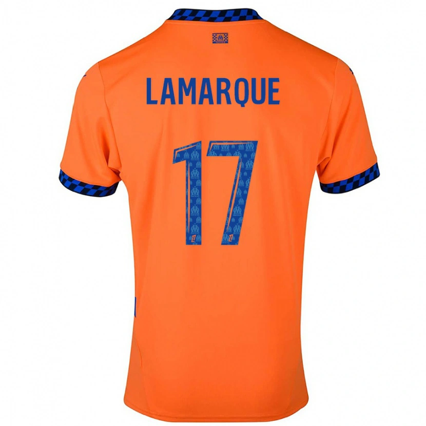 Danxen Pánské Alais Lamarque #17 Oranžová Tmavě Modrá Třetí Hráčské Dresy 2024/25 Dres