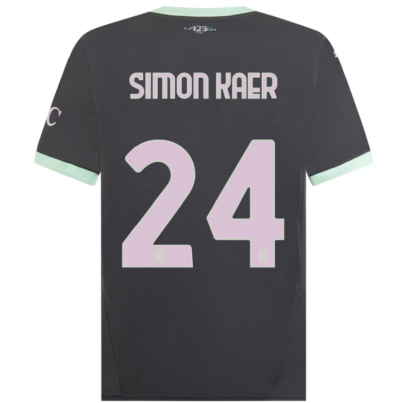 Danxen Pánské Simon Kaer #24 Šedá Třetí Hráčské Dresy 2024/25 Dres