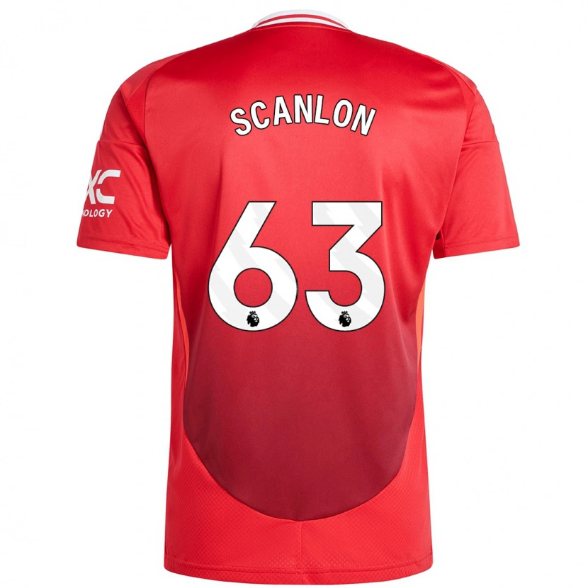 Danxen Dámské James Scanlon #63 Jasně Červená Domů Hráčské Dresy 2024/25 Dres