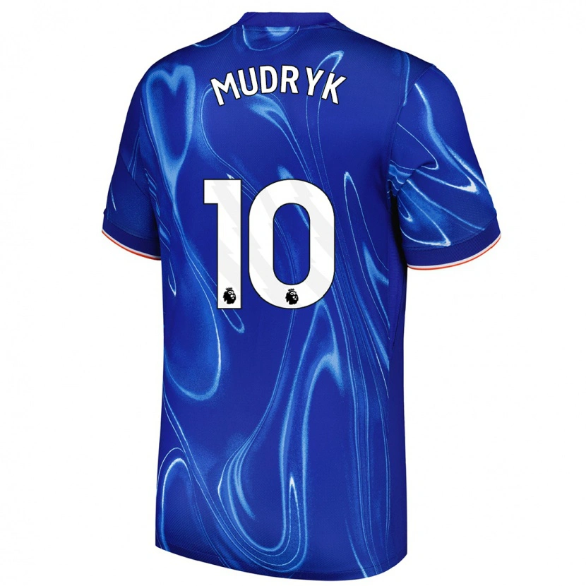 Danxen Dámské Mykhaylo Mudryk #10 Modrá Bílá Domů Hráčské Dresy 2024/25 Dres