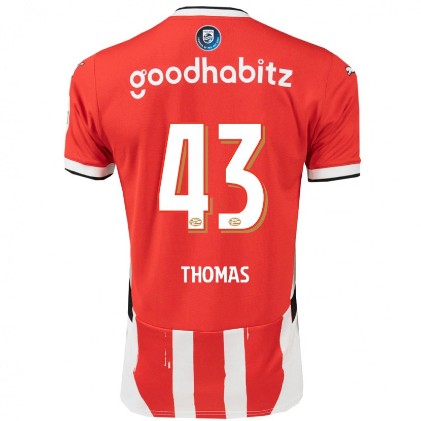 Danxen Dámské Kealyn Thomas #43 Červená Bílá Domů Hráčské Dresy 2024/25 Dres