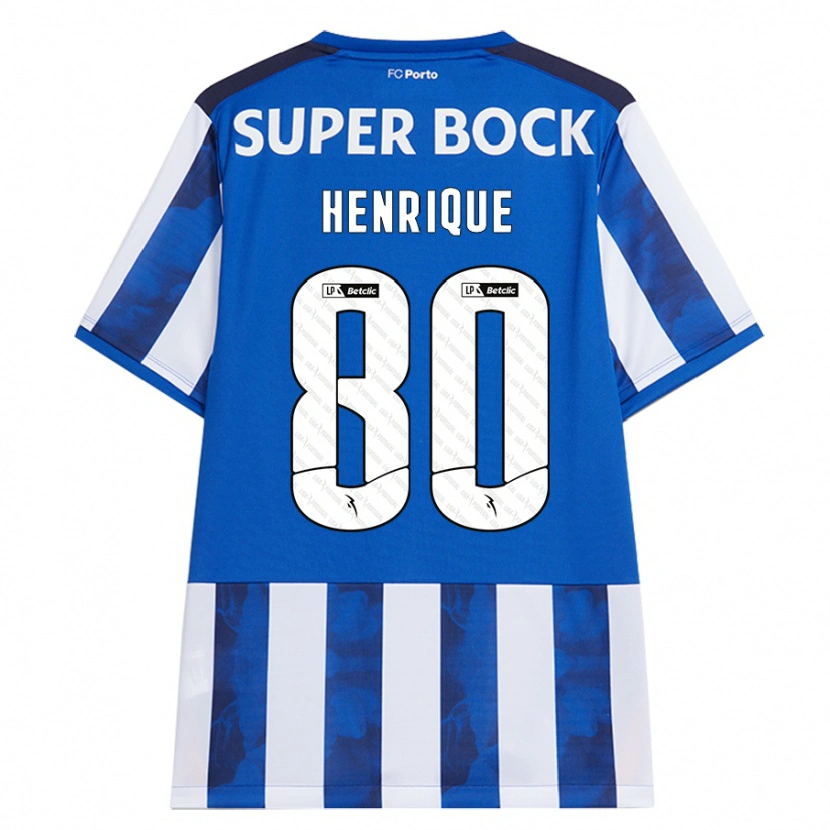 Danxen Dámské Kaio Henrique #80 Modrá Bílá Domů Hráčské Dresy 2024/25 Dres