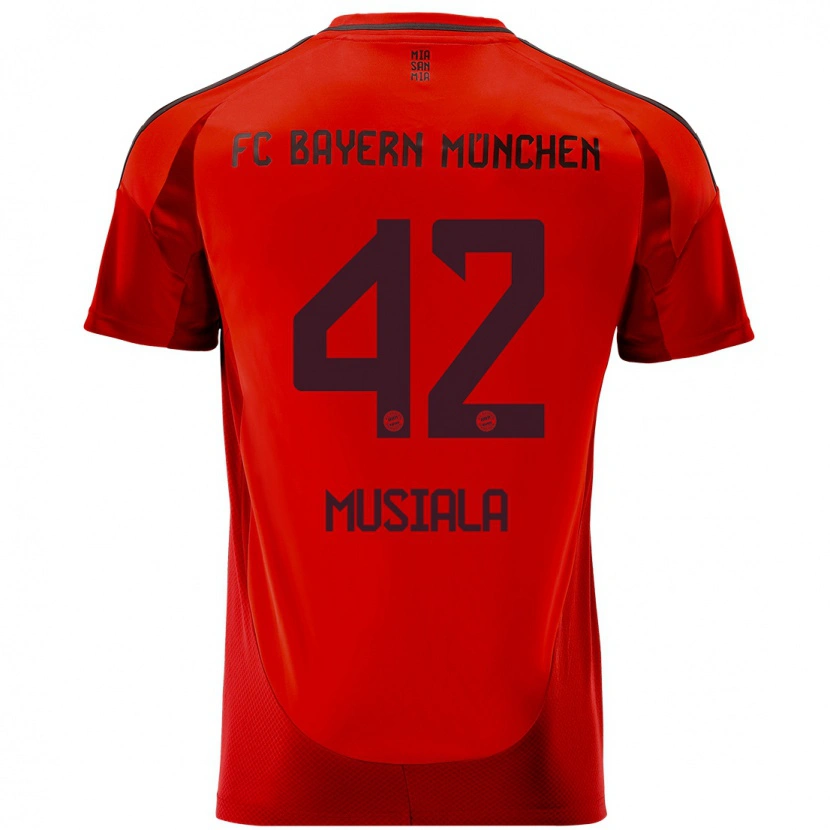 Danxen Dámské Jamal Musiala #42 Červený Domů Hráčské Dresy 2024/25 Dres