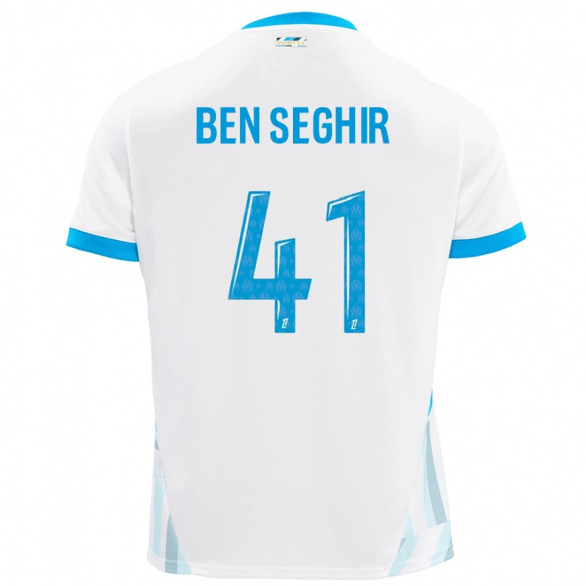 Danxen Dámské Salim Ben Seghir #41 Bílá Nebesky Modrá Domů Hráčské Dresy 2024/25 Dres