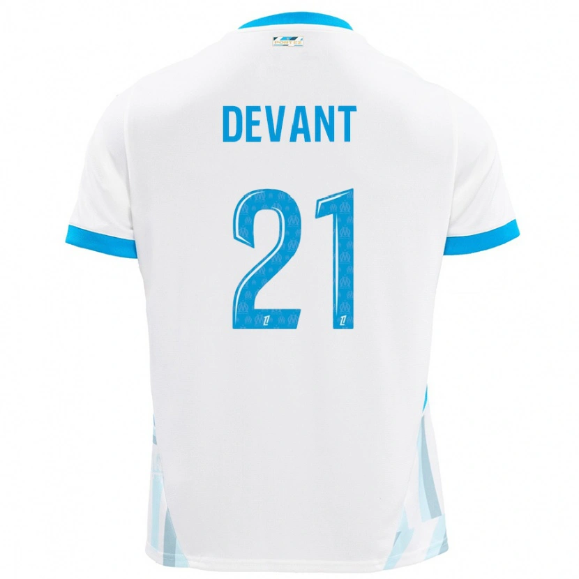 Danxen Dámské Caroline Devant #21 Bílá Nebesky Modrá Domů Hráčské Dresy 2024/25 Dres