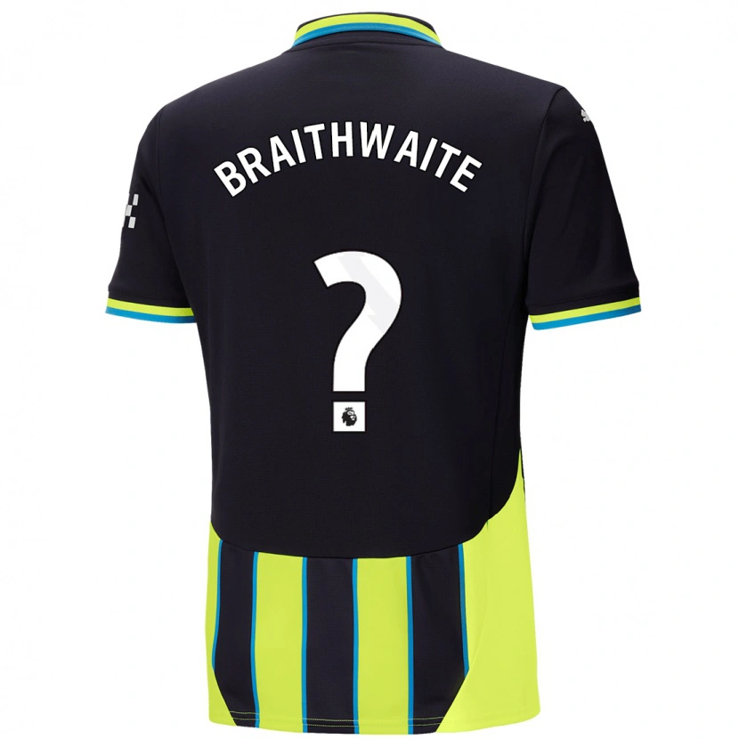 Danxen Dámské Kaden Braithwaite #0 Modrá Žlutá Daleko Hráčské Dresy 2024/25 Dres