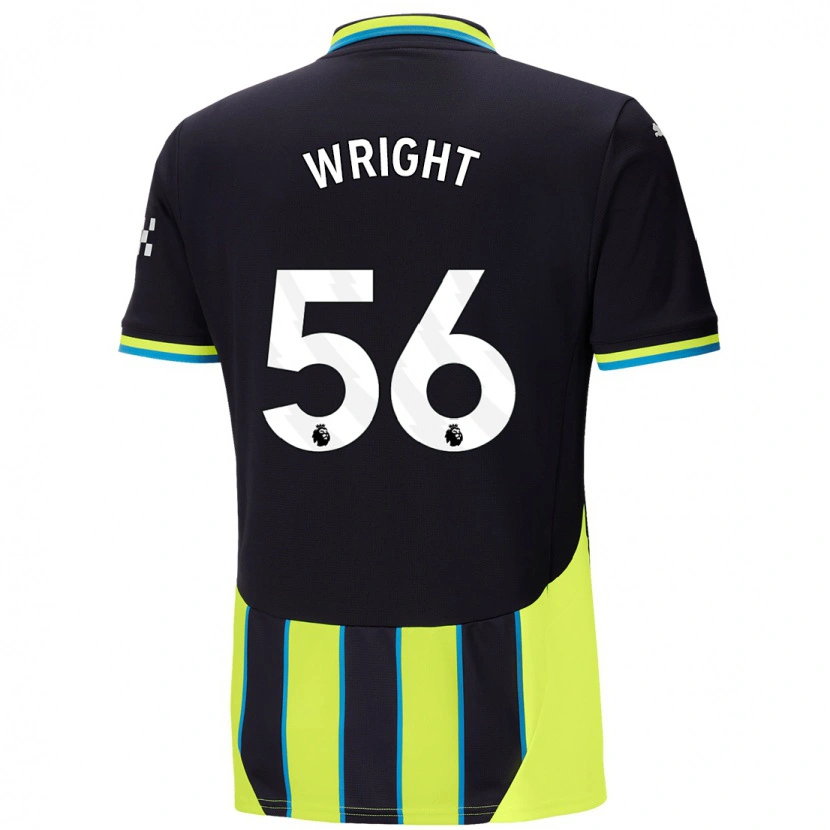 Danxen Dámské Jacob Wright #56 Modrá Žlutá Daleko Hráčské Dresy 2024/25 Dres