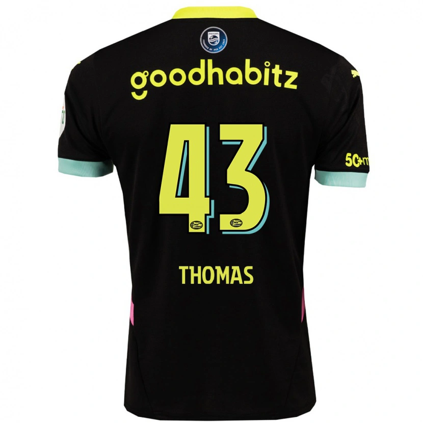 Danxen Dámské Kealyn Thomas #43 Černá Žlutá Daleko Hráčské Dresy 2024/25 Dres