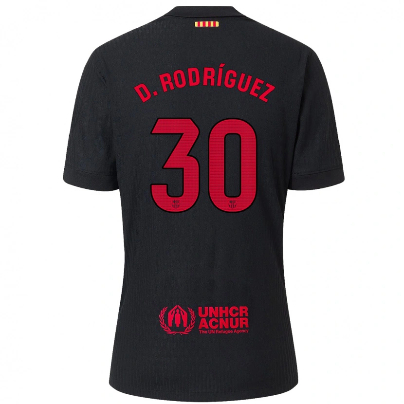Danxen Dámské Dani Rodríguez #30 Černá Červená Daleko Hráčské Dresy 2024/25 Dres