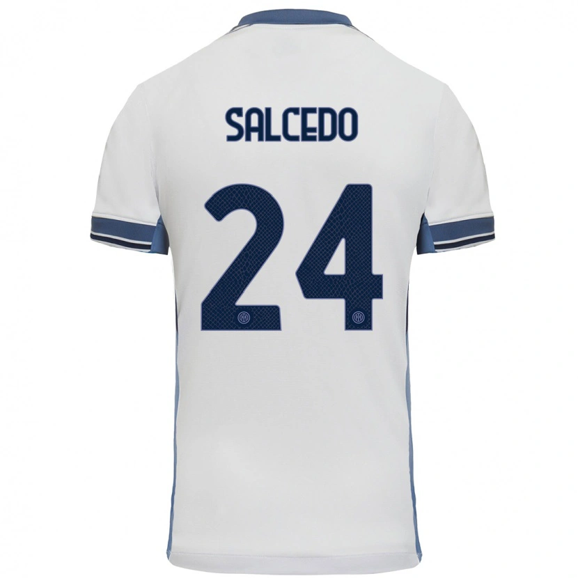 Danxen Dámské Eddie Salcedo #24 Bílá Šedá Daleko Hráčské Dresy 2024/25 Dres