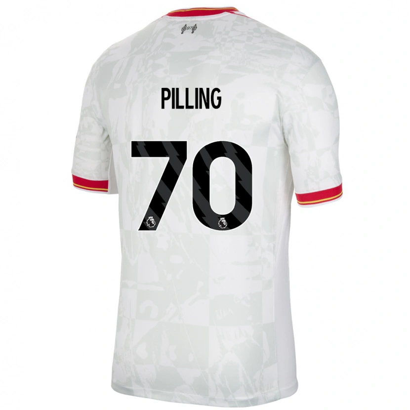 Danxen Dámské Tommy Pilling #70 Bílá Červená Černá Třetí Hráčské Dresy 2024/25 Dres