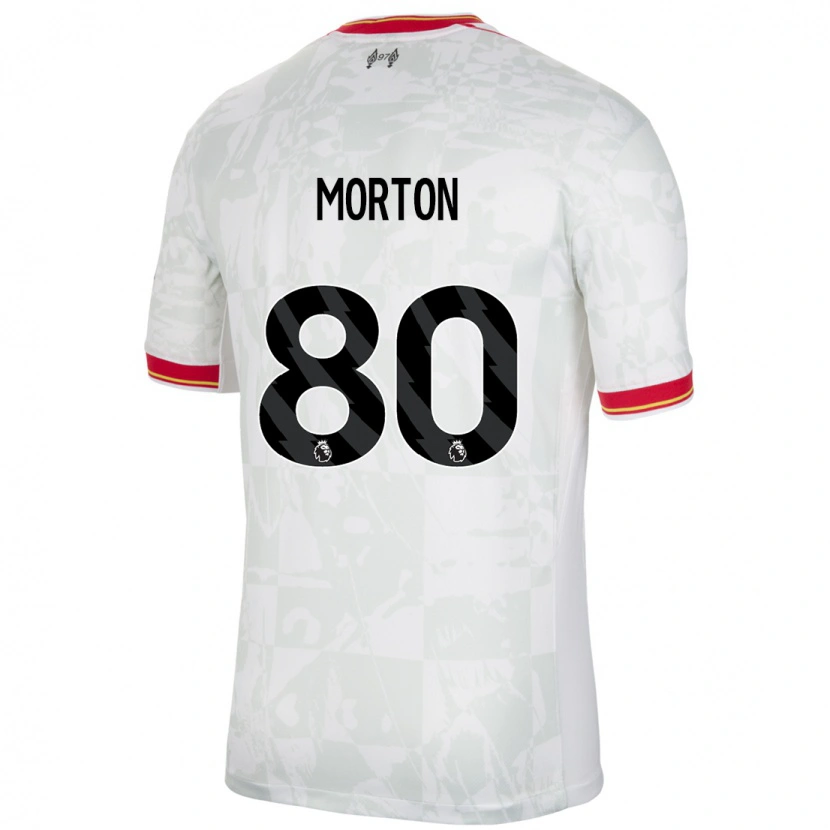 Danxen Dámské Tyler Morton #80 Bílá Červená Černá Třetí Hráčské Dresy 2024/25 Dres