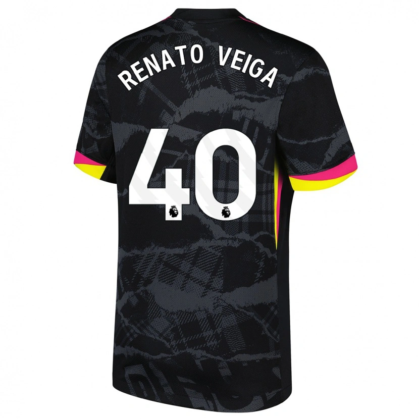 Danxen Dámské Renato Veiga #40 Černá Růžová Třetí Hráčské Dresy 2024/25 Dres