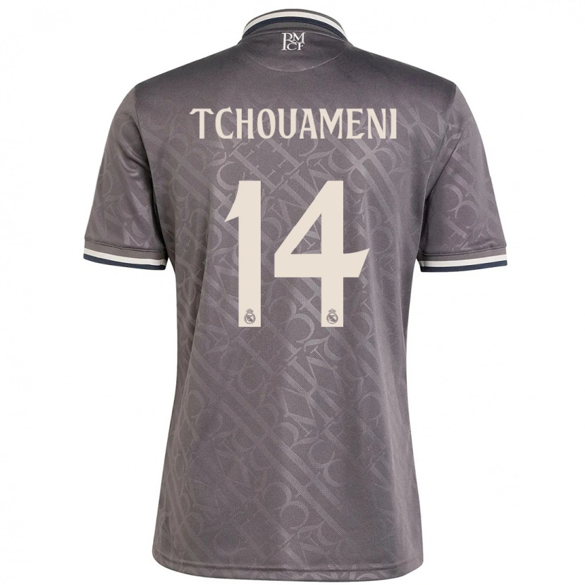 Danxen Dámské Aurélien Tchouaméni #14 Dřevěné Uhlí Třetí Hráčské Dresy 2024/25 Dres