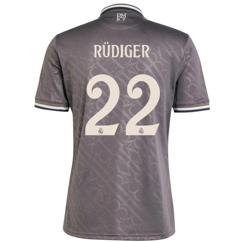 Danxen Dámské Antonio Rüdiger #22 Dřevěné Uhlí Třetí Hráčské Dresy 2024/25 Dres