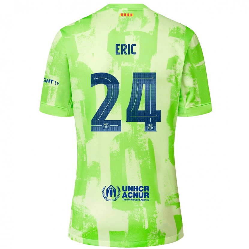 Danxen Dámské Eric García #24 Vápno Třetí Hráčské Dresy 2024/25 Dres