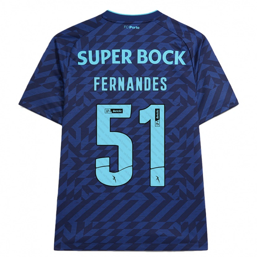 Danxen Dámské Diogo Fernandes #51 Námořnická Modř Třetí Hráčské Dresy 2024/25 Dres