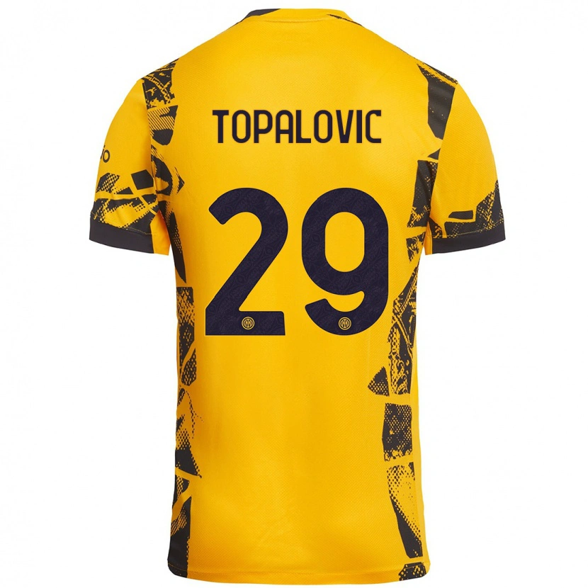 Danxen Dámské Luka Topalovic #29 Zlatá Černá Třetí Hráčské Dresy 2024/25 Dres