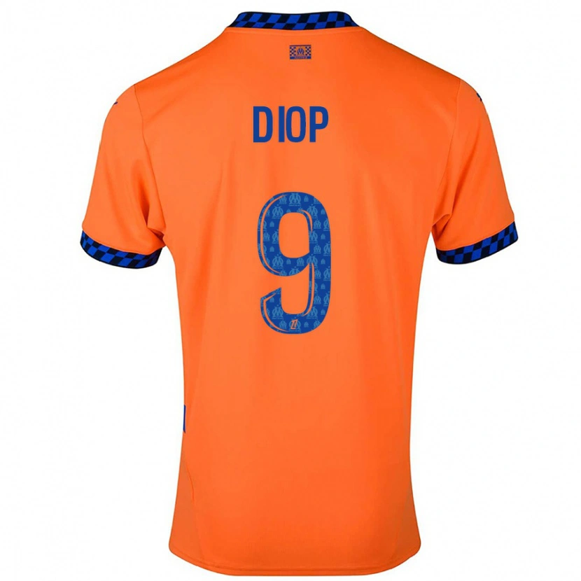 Danxen Dámské Mama Diop #9 Oranžová Tmavě Modrá Třetí Hráčské Dresy 2024/25 Dres