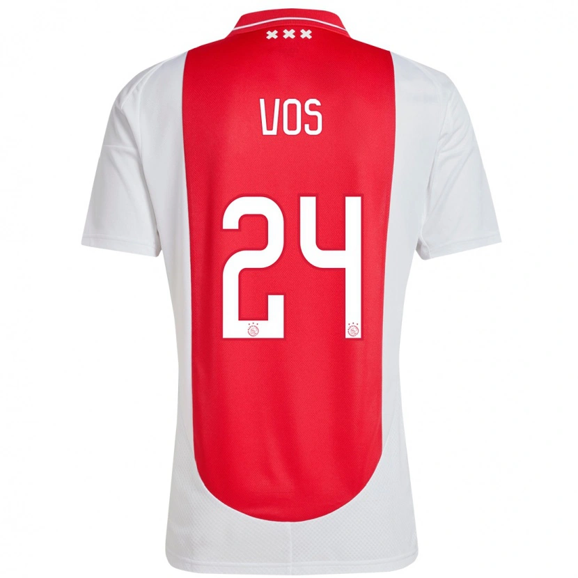 Danxen Dětské Silvano Vos #24 Červená Bílá Domů Hráčské Dresy 2024/25 Dres