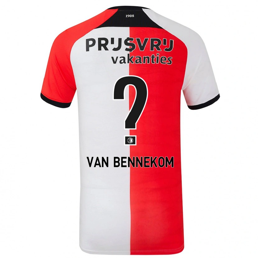 Danxen Dětské Duron Van Bennekom #0 Červená Bílá Domů Hráčské Dresy 2024/25 Dres