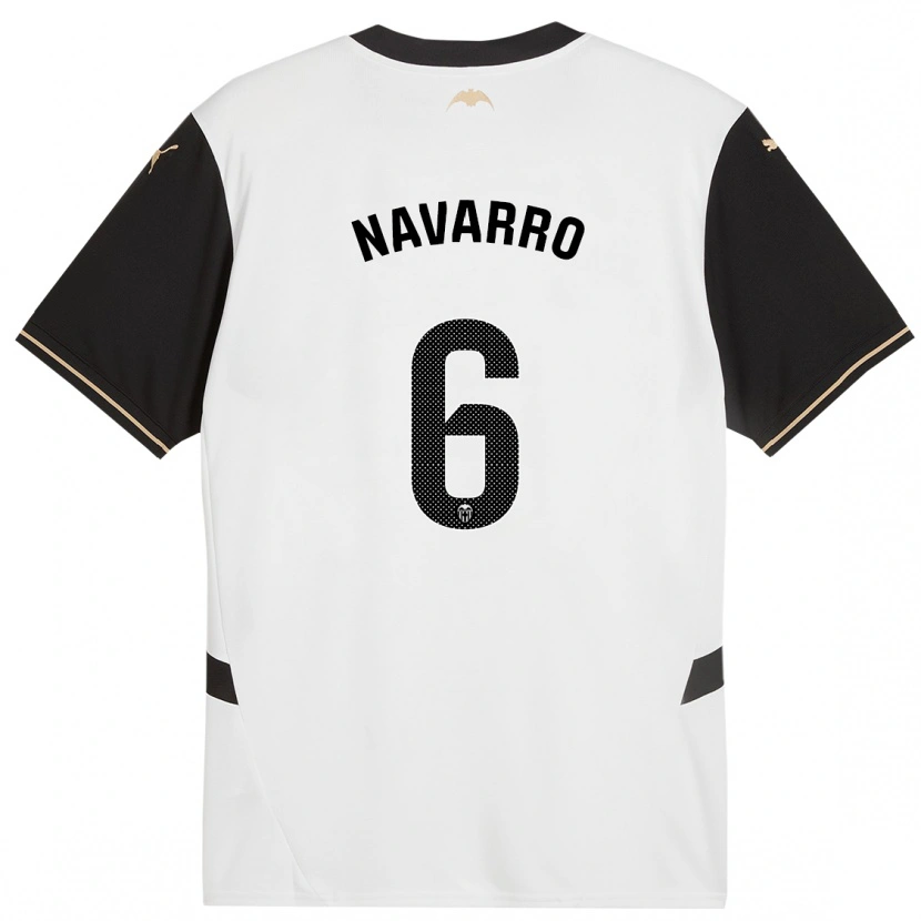 Danxen Dětské Javi Navarro #6 Bílá Černá Domů Hráčské Dresy 2024/25 Dres