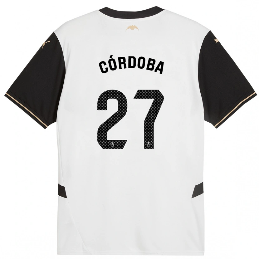 Danxen Dětské Iker Córdoba #27 Bílá Černá Domů Hráčské Dresy 2024/25 Dres