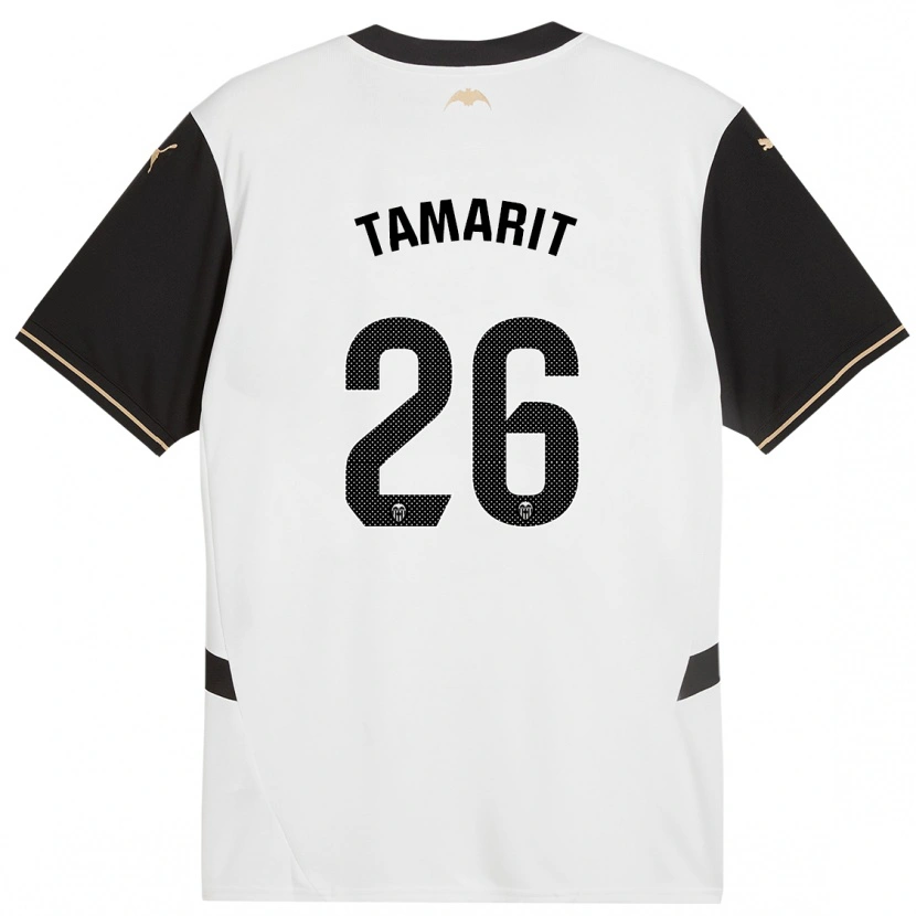 Danxen Dětské Sara Tamarit #26 Bílá Černá Domů Hráčské Dresy 2024/25 Dres