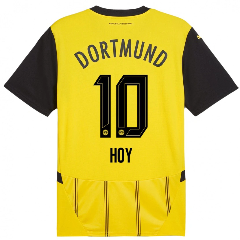 Danxen Dětské Justin Hoy #10 Žlutá Černá Domů Hráčské Dresy 2024/25 Dres