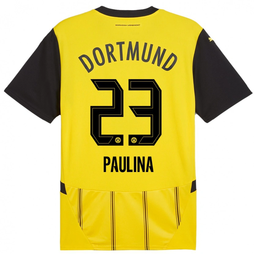 Danxen Dětské Jordi Paulina #23 Žlutá Černá Domů Hráčské Dresy 2024/25 Dres